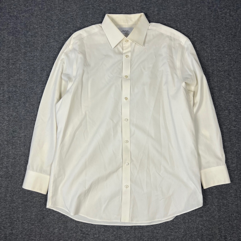 Charles Tyrwhitt Slim Fit Dress Shirt Mens 17/33 White Non-Iron Long Sleeve
